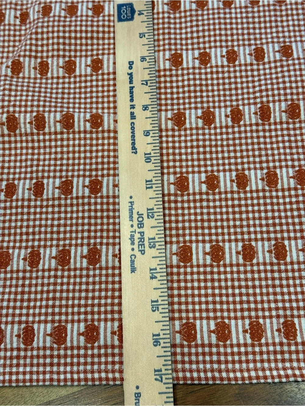 Orange Gingham Pumpkin Embroidered Napkins set of 8 unbranded